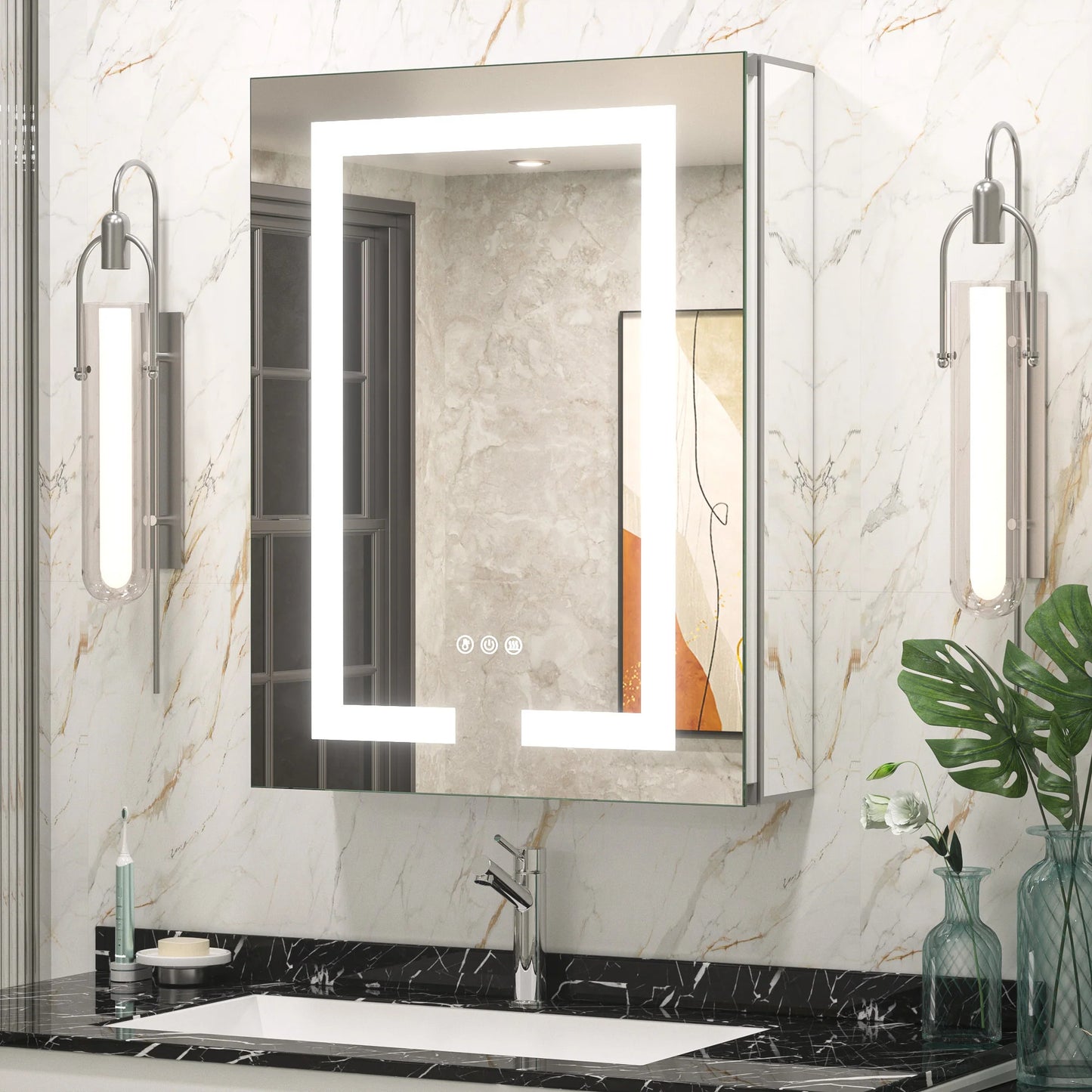 LED Lighted Bathroom Medicine Cabinet with Mirror – Anti-Fog, Adjustable Shelves, USB & Outlet, Recessed or Wall Mounted