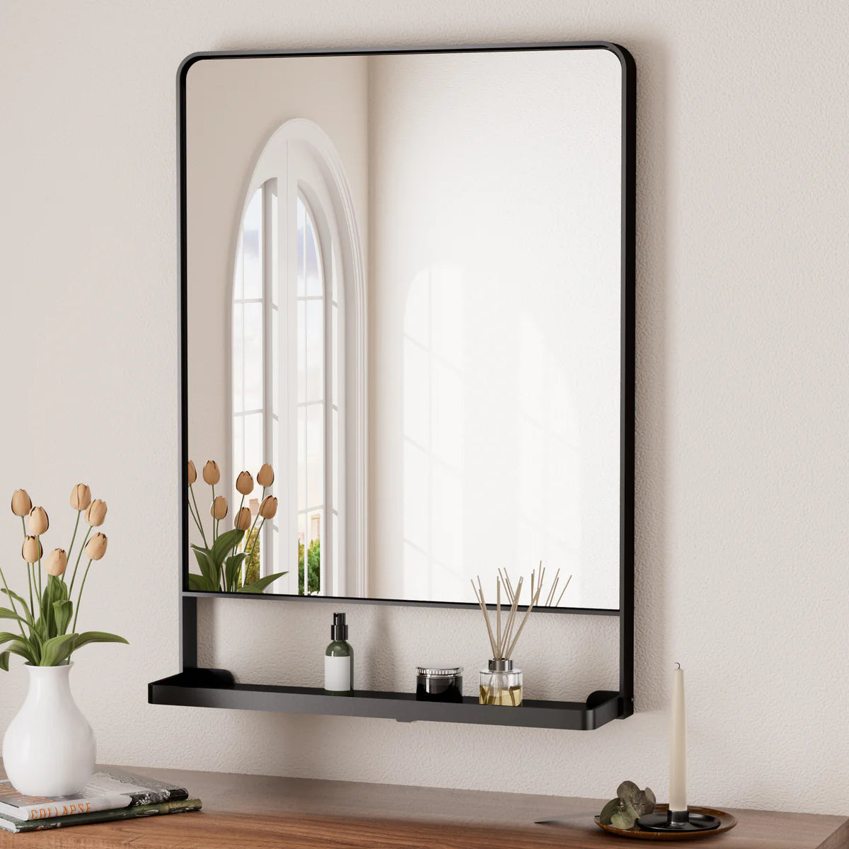 Prime LED House Bathroom Mirror with Shelf