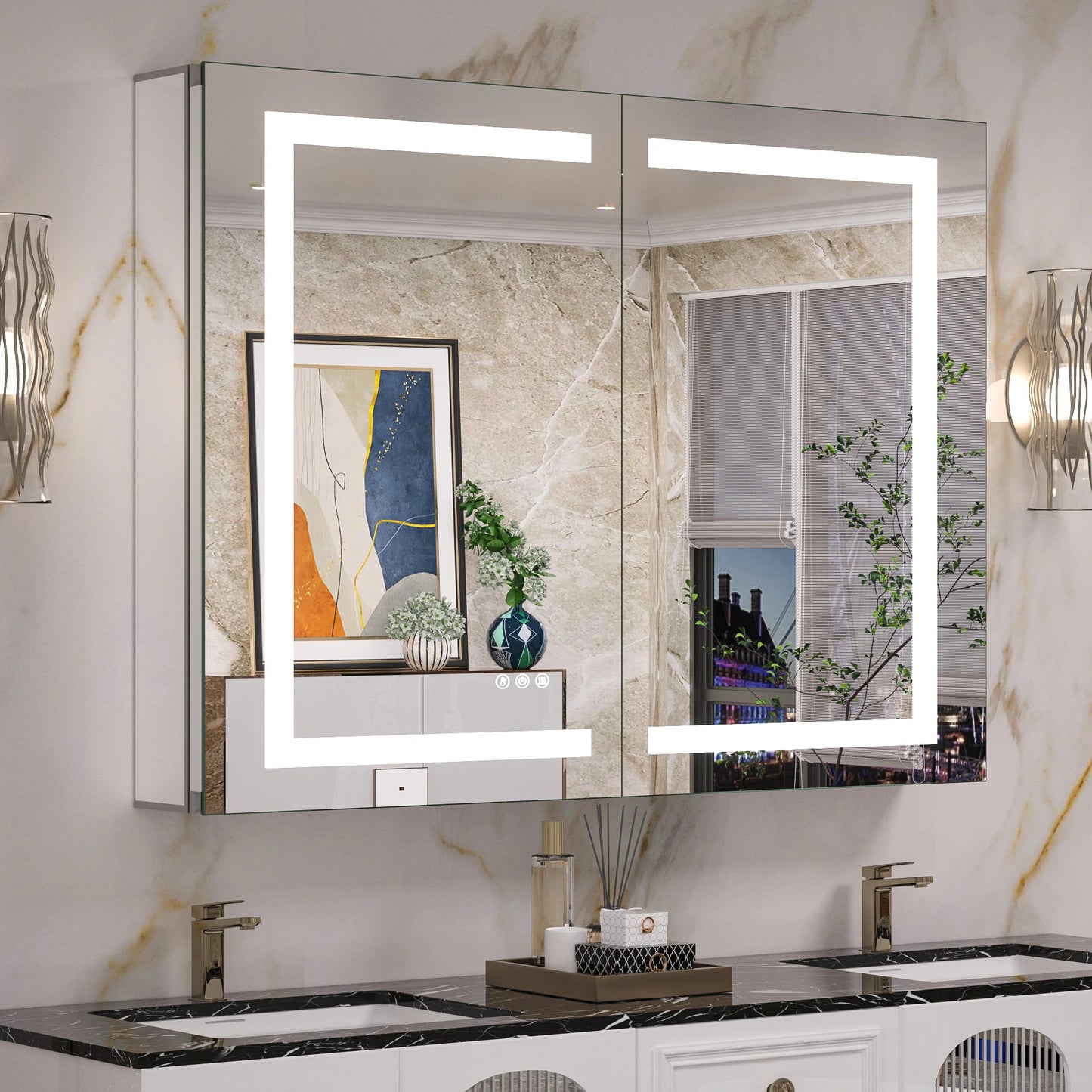 LED Lighted Bathroom Medicine Cabinet with Mirror – Anti-Fog, Adjustable Shelves, USB & Outlet, Recessed or Wall Mounted