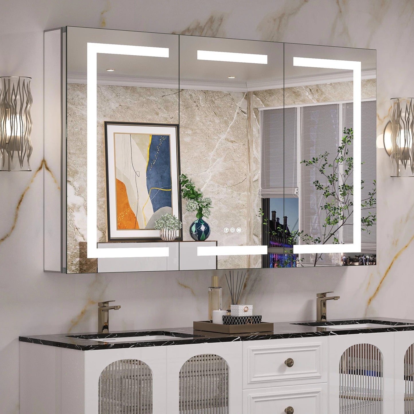 LED Lighted Bathroom Medicine Cabinet with Mirror – Anti-Fog, Adjustable Shelves, USB & Outlet, Recessed or Wall Mounted
