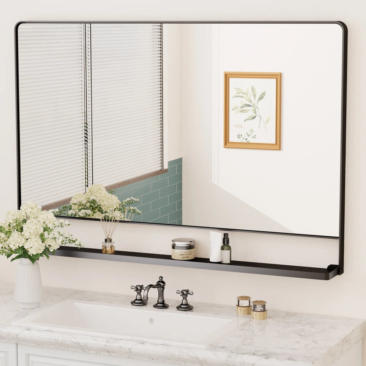 Prime LED House Bathroom Mirror with Shelf