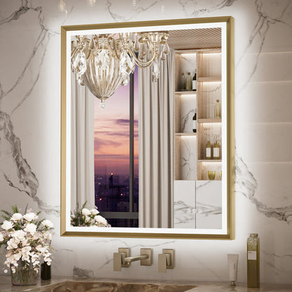 3 Color Backlit LED Bathroom Mirror Anti-Fog Dimmable Wall Mounted Vanity Mirror 3000K 4500K 6000K IP54 Waterproof