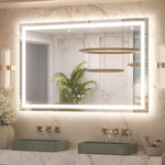 3 Color Backlit LED Bathroom Mirror Anti-Fog Dimmable Wall Mounted Vanity Mirror 3000K 4500K 6000K IP54 Waterproof