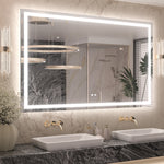 3 Color Backlit LED Bathroom Mirror Anti-Fog Dimmable Wall Mounted Vanity Mirror 3000K 4500K 6000K IP54 Waterproof