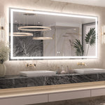 3 Color Backlit LED Bathroom Mirror Anti-Fog Dimmable Wall Mounted Vanity Mirror 3000K 4500K 6000K IP54 Waterproof