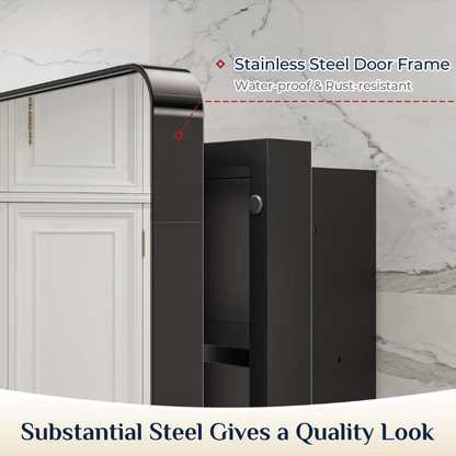 Stainless Steel Bathroom Medicine Cabinet with Mirror – Recessed or Wall Mounted Storage Cabinet