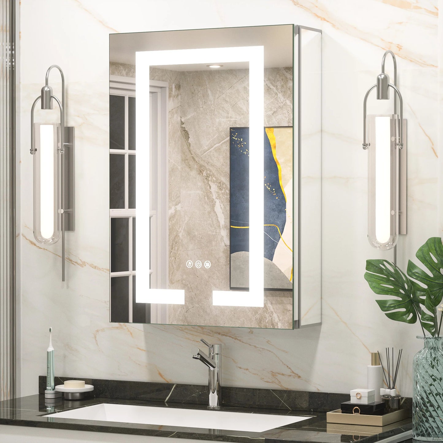LED Lighted Bathroom Medicine Cabinet with Mirror – Anti-Fog, Adjustable Shelves, USB & Outlet, Recessed or Wall Mounted