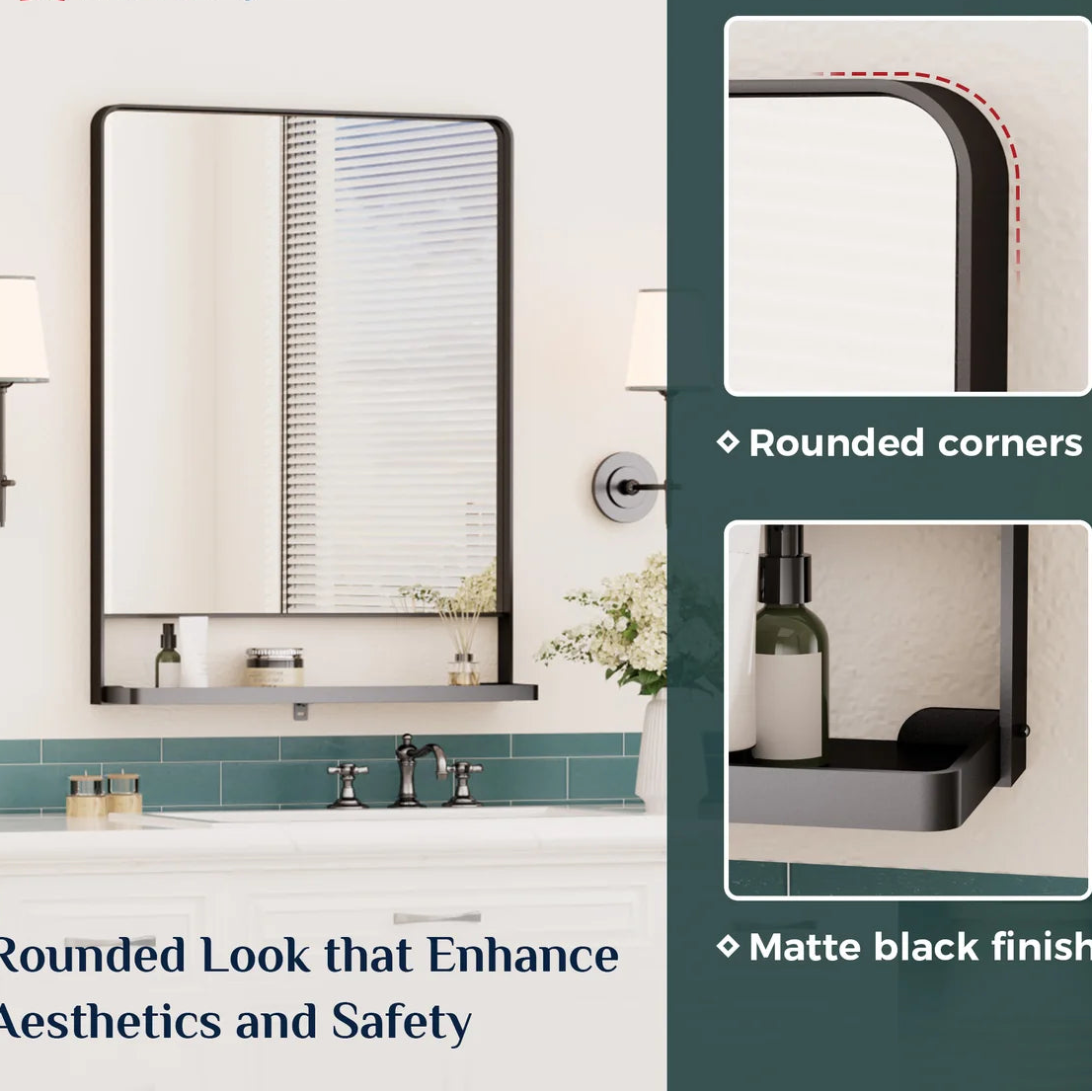 Prime LED House Bathroom Mirror with Shelf