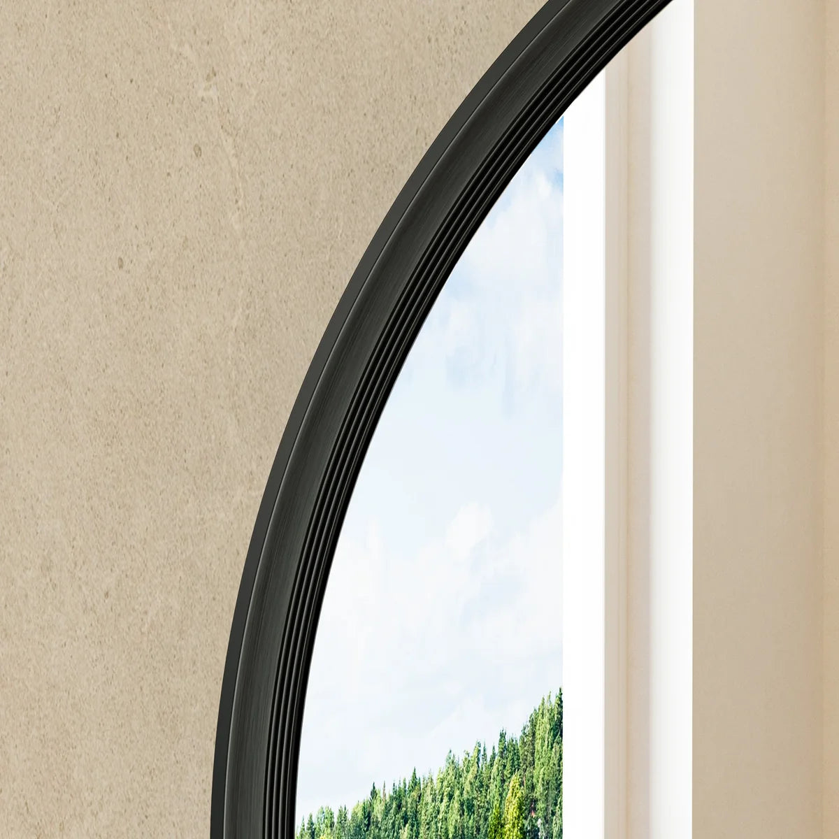 Prime LED House Round Beveled Wall Mirror