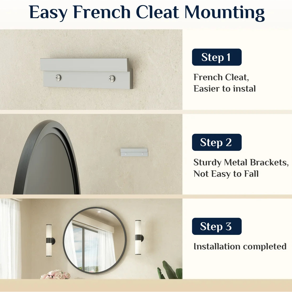 Prime LED House Round Beveled Wall Mirror