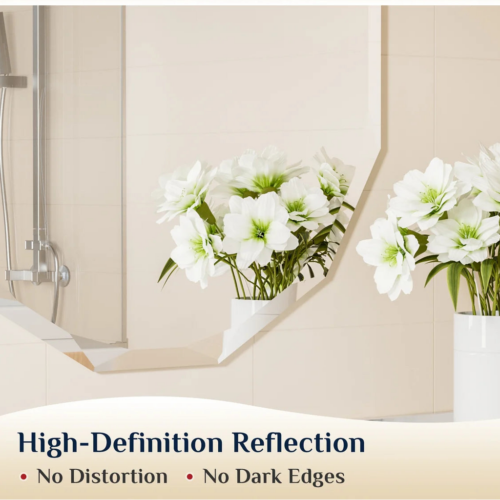 Prime LED House Oval Bathroom Vanity Mirror – Frameless Beveled Edge, HD Tempered Shatterproof Wall Mirror