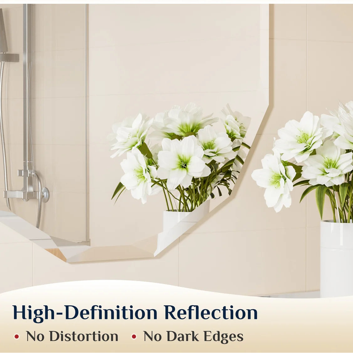 Prime LED House Oval Bathroom Vanity Mirror – Frameless Beveled Edge, HD Tempered Shatterproof Wall Mirror
