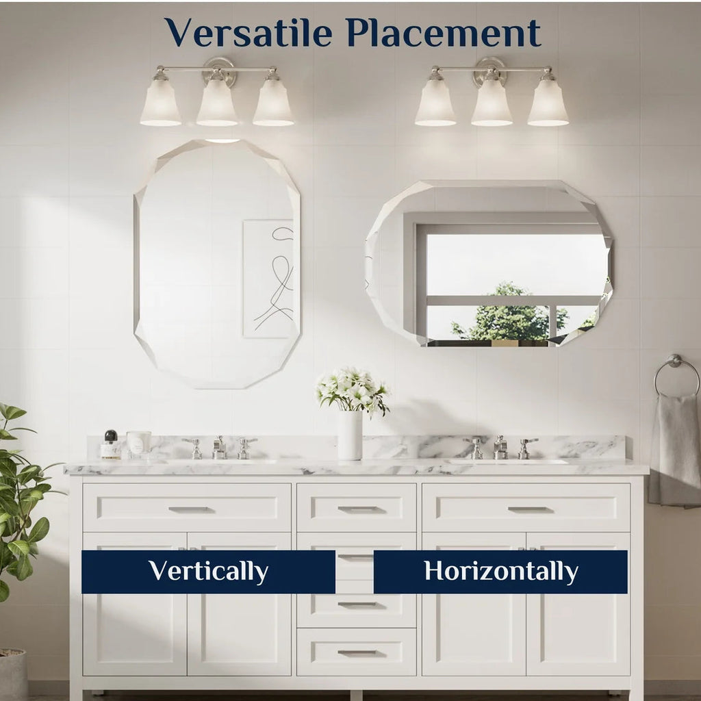 Prime LED House Oval Bathroom Vanity Mirror – Frameless Beveled Edge, HD Tempered Shatterproof Wall Mirror