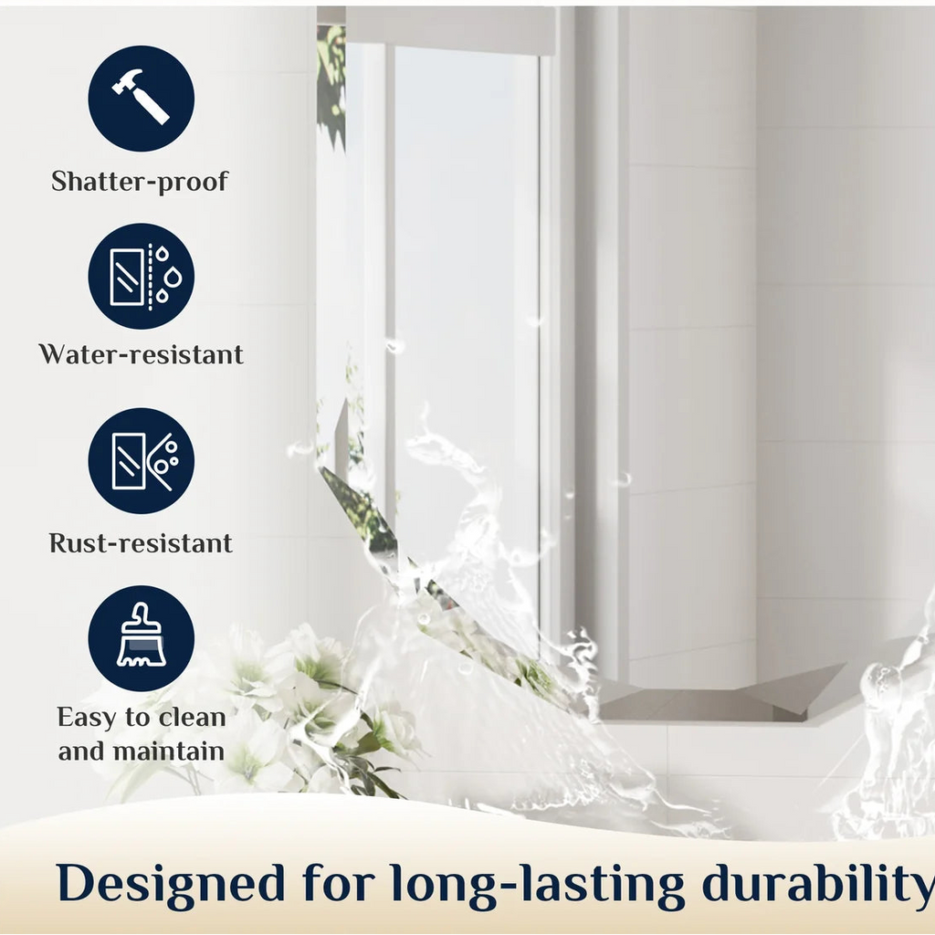 Prime LED House Oval Bathroom Vanity Mirror – Frameless Beveled Edge, HD Tempered Shatterproof Wall Mirror