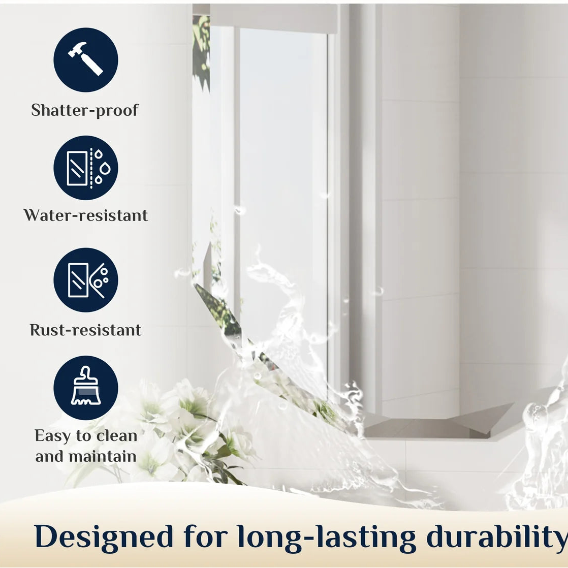 Prime LED House Oval Bathroom Vanity Mirror – Frameless Beveled Edge, HD Tempered Shatterproof Wall Mirror