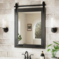 Farmhouse Barn Door Mirrors | Rustic Wood Framed Bathroom Vanity Mirrors