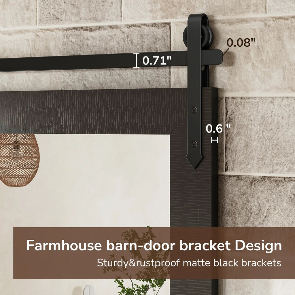 Farmhouse Barn Door Mirrors | Rustic Wood Framed Bathroom Vanity Mirrors