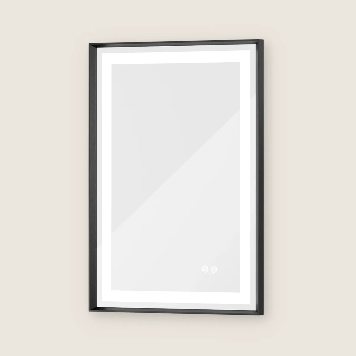 Frontlit & Backlit Framed LED Bathroom Mirror with 3-Color Dimmable Lighting, Anti-Fog & HD Tempered Glass