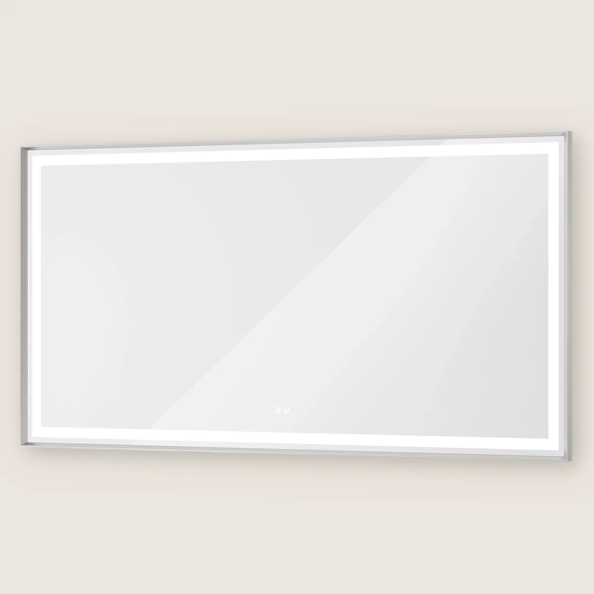 Frontlit & Backlit Framed LED Bathroom Mirror with 3-Color Dimmable Lighting, Anti-Fog & HD Tempered Glass