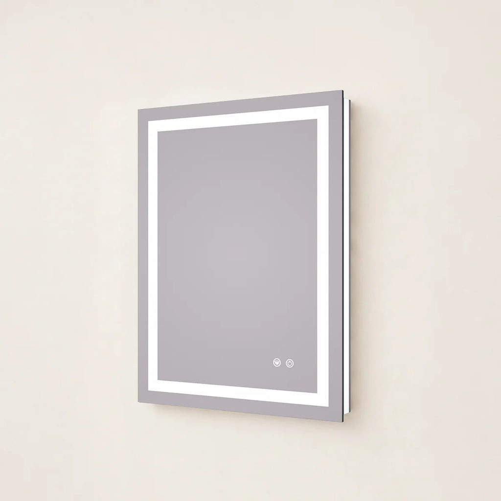 Frontlit & Backlit LED Vanity Mirror with 3-Color LED Lighting, Anti-Fog & HD Tempered Glass
