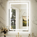 Beveled Frontlit & Backlit LED Bathroom Mirror with 3-Color Dimmable Lighting, Anti-Fog & HD Tempered Glass